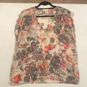 Sheer floral blouse